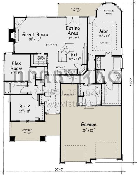 Проект одноэтажного дома с гаражом на две машины в американском стиле S5-177 (402-01386)