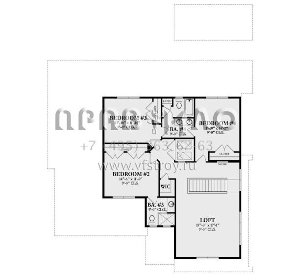 Проект двухэтажного дома с гаражом на две машины в современном стиле S5-332 (3978-00253)