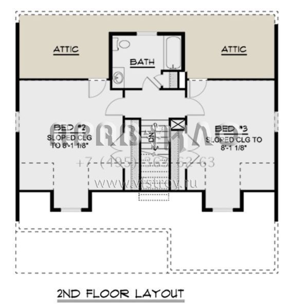 Проект двухэтажного дома без гаража в классическом стиле S5-186 (5032-00041)