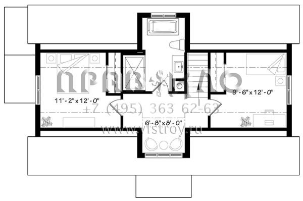 Проект двухэтажного дома без гаража в современном стиле S5-147 (034-01124)