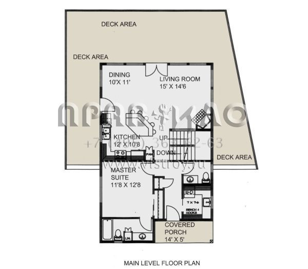 Проект двухэтажного дома без гаража в стиле Шале S5-150 (039-00725)