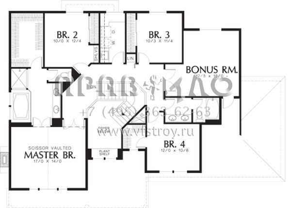 Проект двухэтажного дома с гаражом на три и более машин в английском стиле S5-277 (2559-00311)