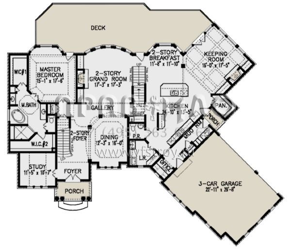 Проект двухэтажного дома с гаражом на три и более машин в английском стиле S5-321 (699-00142)