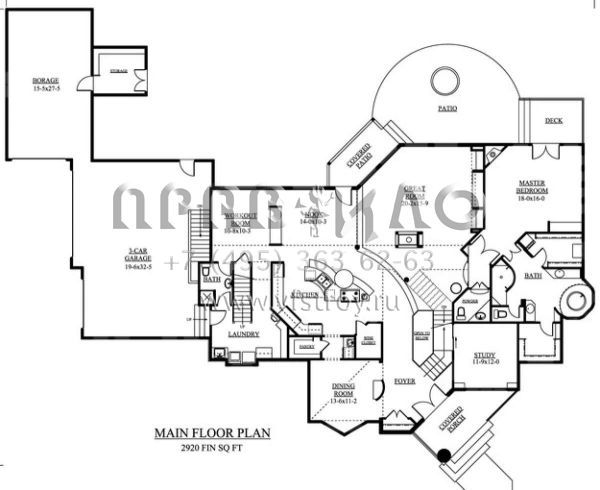 Проект двухэтажного дома с гаражом на три и более машин в современном стиле S5-603 (5631-00053)