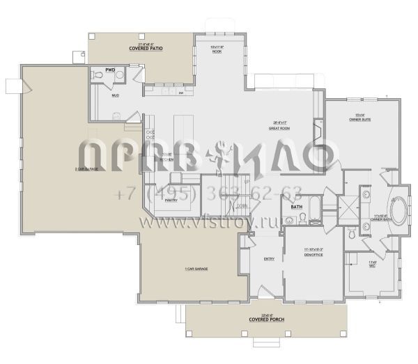 Проект двухэтажного дома с гаражом на три и более машин в современном стиле S5-318 (8768-00008)