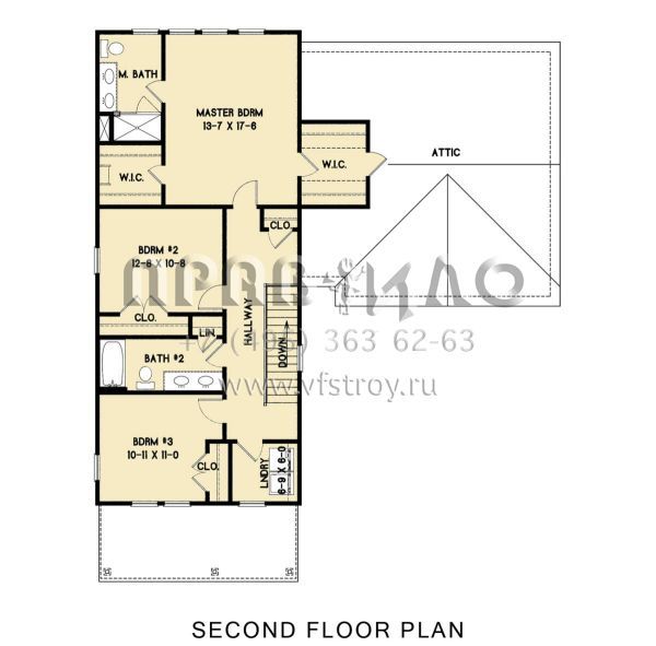 Проект двухэтажного дома с гаражом на две машины в стиле Ранчо S5-284 (4351-00049)