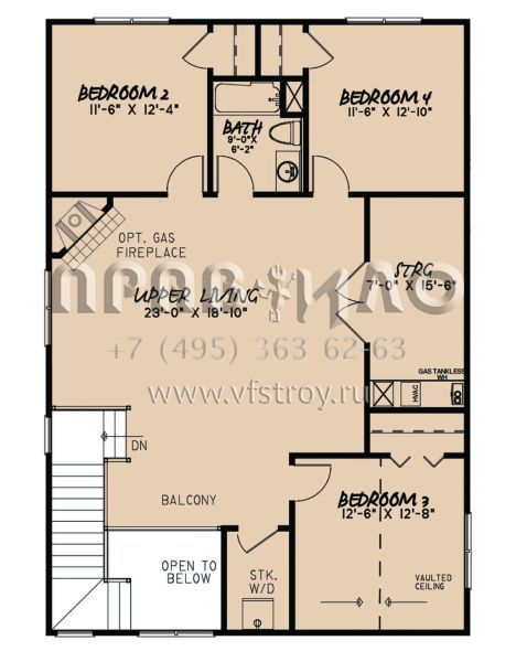 Проект двухэтажного дома без гаража в стиле Шале S5-363 (8318-00167)