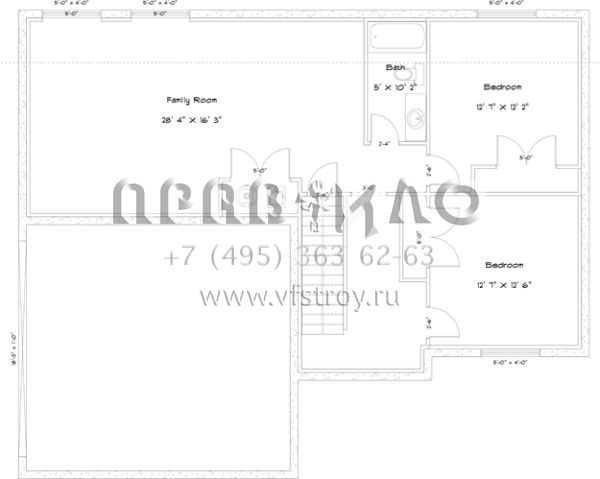 Проект двухэтажного дома с гаражом на две машины в стиле Ранчо S5-247 (2802-00025)