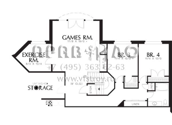 Проект одноэтажного дома с гаражом на три и более машин в современном стиле S5-346 (2559-00152)