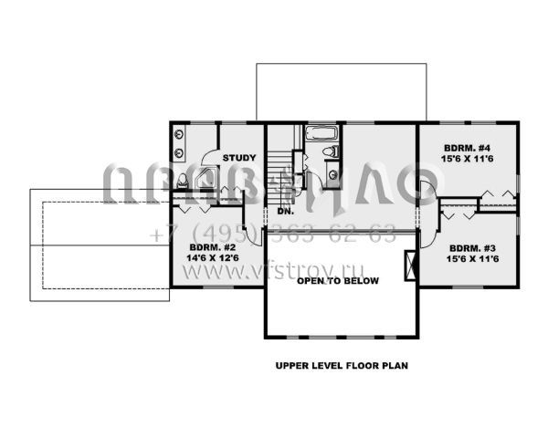 Проект двухэтажного дома без гаража в стиле Ранчо S5-431 (039-00713)