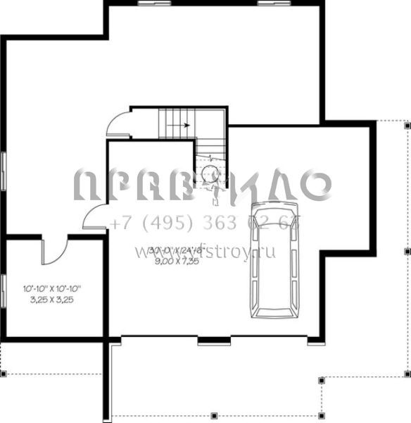 Проект двухэтажного дома с гаражом на две машины в американском стиле S5-195 (034-01038)