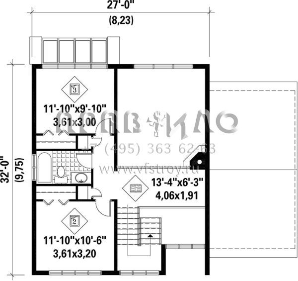 Проект двухэтажного дома без гаража в стиле Ранчо S5-158 (6146-00145)
