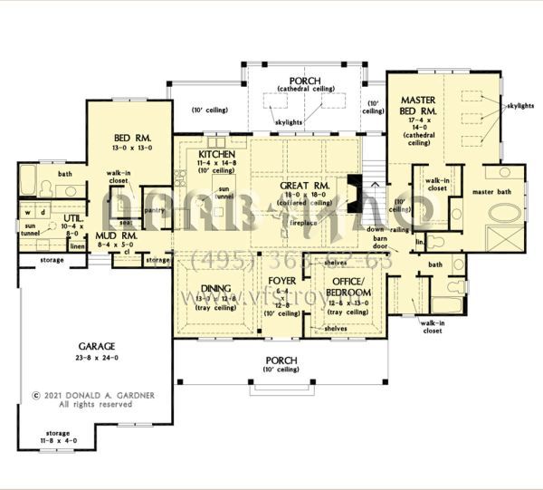 Проект одноэтажного дома с гаражом на две машины в современном стиле S5-335 (2865-00275)