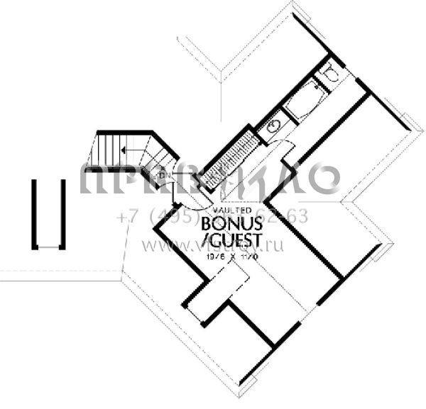 Проект одноэтажного дома с гаражом на три и более машин в стиле Ранчо S5-276 (2559-00142)