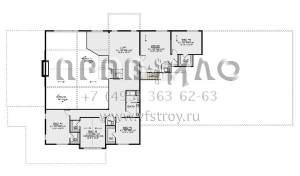 Проект двухэтажного дома с гаражом на три и более машин в стиле БарнХаус S5-578 (5032-00260)