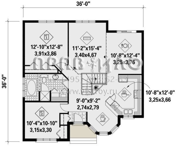 Проект одноэтажного дома без гаража в стиле Ранчо S5-108 (6146-00427)