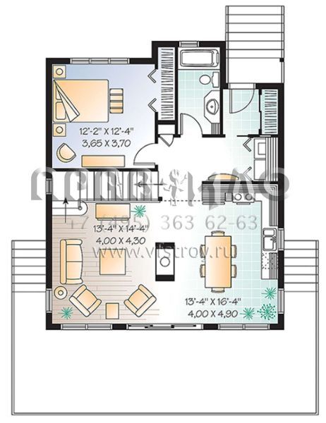 Проект двухэтажного дома без гаража в современном стиле S5-121 (034-01114)