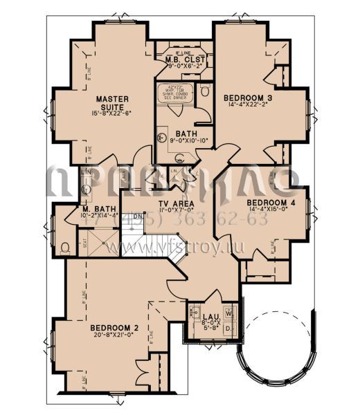 Проект двухэтажного дома с гаражом на две машины в английском стиле S5-320 (8318-00295)