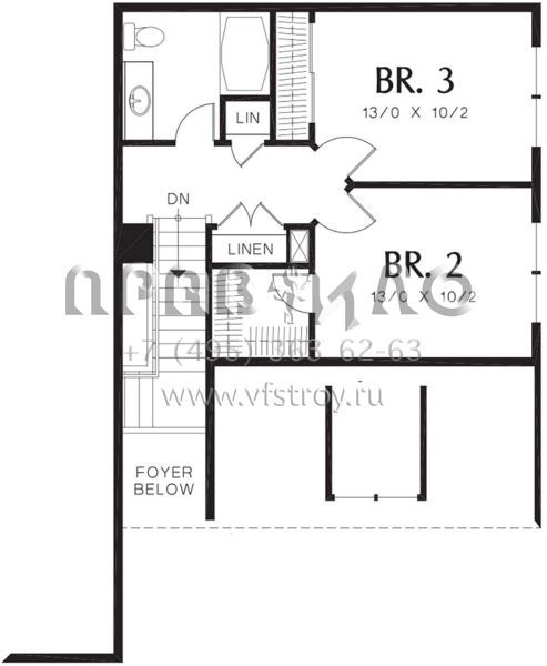 Проект двухэтажного дома с гаражом на две машины в стиле Ранчо S5-164 (2559-00198)