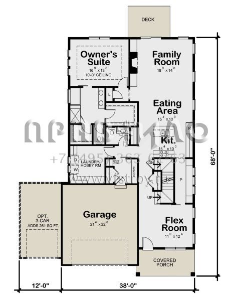 Проект двухэтажного дома с гаражом на две машины в современном стиле S5-233 (402-01649)
