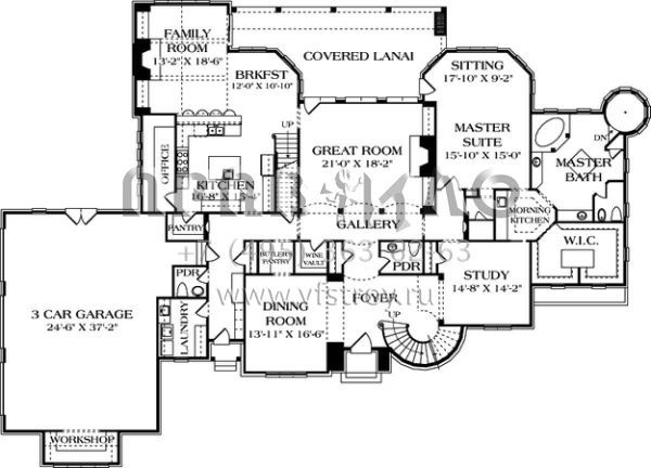 Проект двухэтажного дома с гаражом на три и более машин в современном стиле S5-591 (3323-00536)