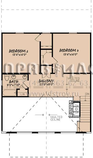 Проект двухэтажного дома без гаража в стиле Шале S5-199 (8318-00095)