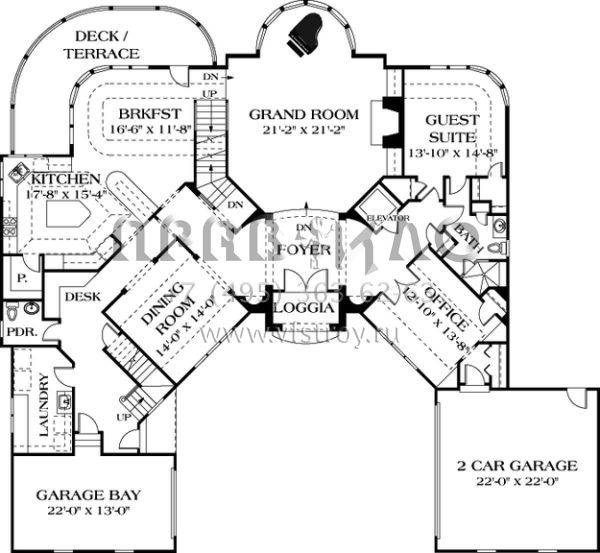 Проект трехэтажного дома с гаражом на три и более машин в современном стиле S5-759 (3323-00533)