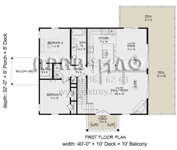 Проект двухэтажного дома без гаража в стиле Шале S5-178 (940-00492)