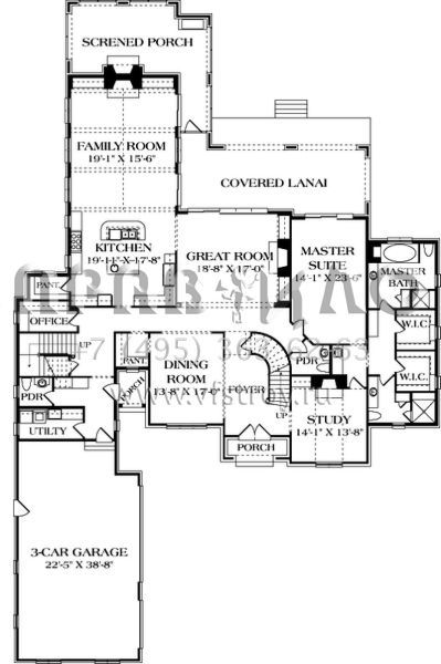 Проект двухэтажного дома с гаражом на три и более машин в английском стиле S5-496 (3323-00640)