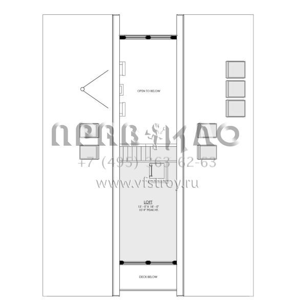 Проект трехэтажного дома без гаража в стиле Дом-шалаш S5-186 (8937-00012)