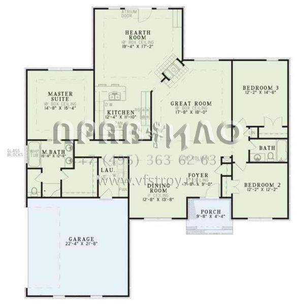 Проект одноэтажного дома с гаражом на две машины в стиле Ранчо S5-198 (110-00096)