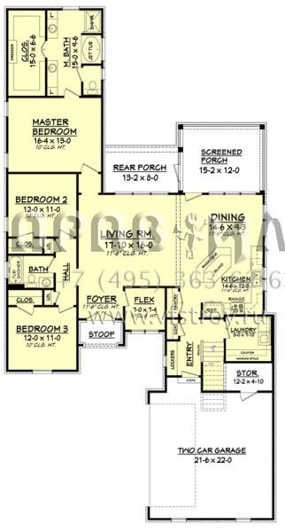 Проект одноэтажного дома с гаражом на две машины в английском стиле S5-172 (041-00087)