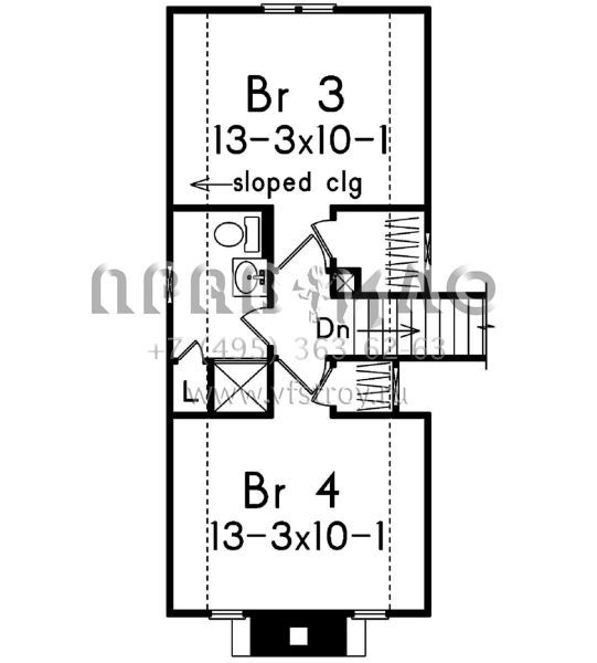 Проект двухэтажного дома без гаража в современном стиле S5-119 (5633-00415)