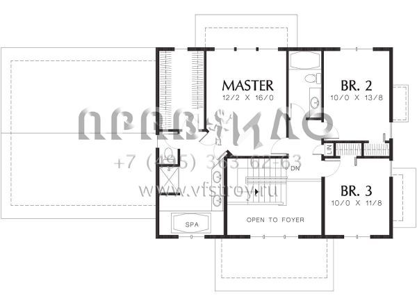 Проект двухэтажного дома с гаражом на две машины в американском стиле S5-185 (2559-00254)