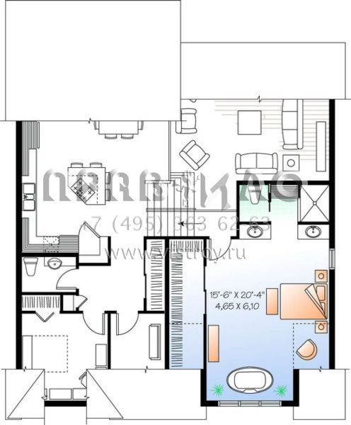 Проект двухэтажного дома с гаражом на две машины в английском стиле S5-249 (034-00766)