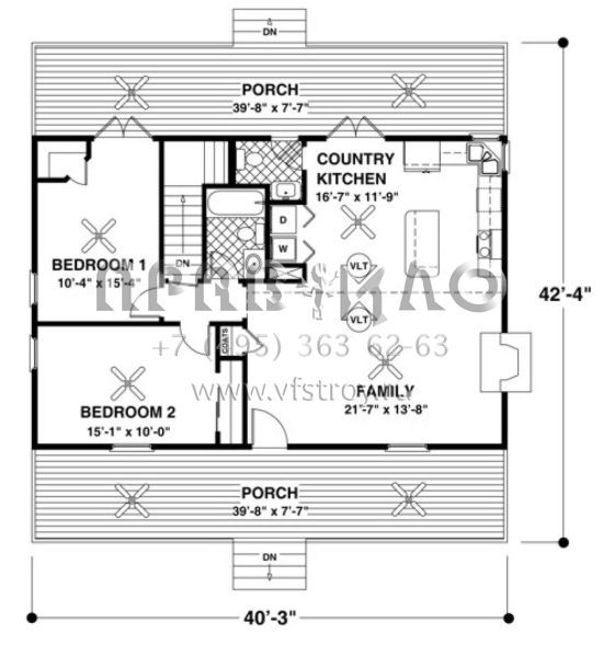 Проект одноэтажного дома без гаража в стиле Ранчо S5-98 (036-00172)