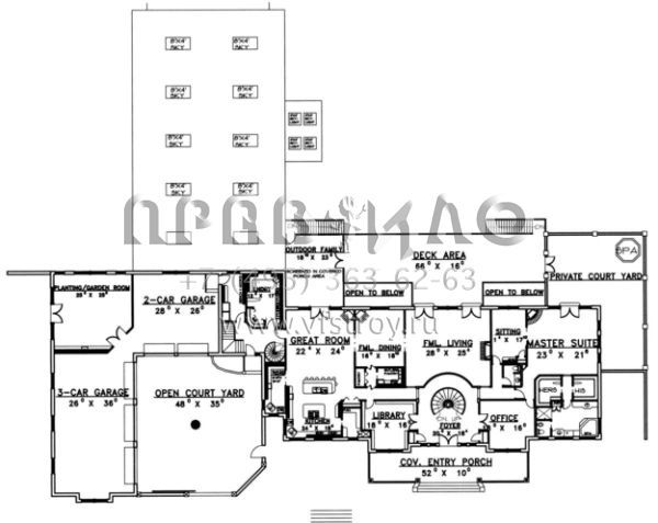 Проект двухэтажного дома с гаражом на три и более машин в современном стиле S5-831 (039-00151)