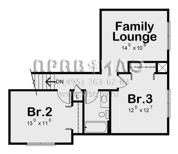 Проект двухэтажного дома с гаражом на две машины в стиле Ранчо S5-200 (402-01643)