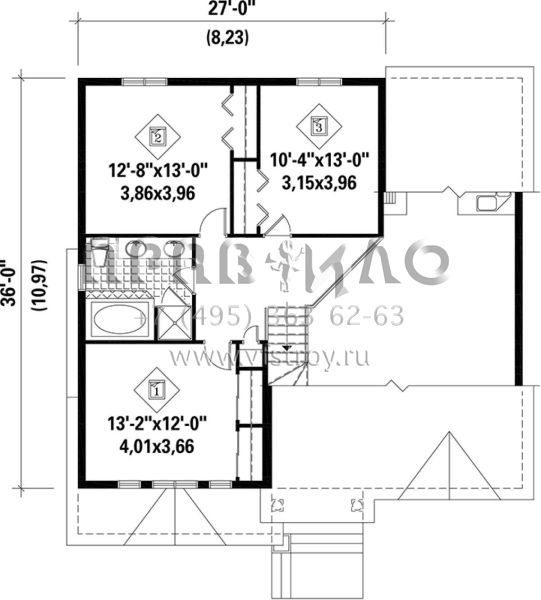 Проект двухэтажного дома с гаражом на одну машину в английском стиле S5-175 (6146-00061)