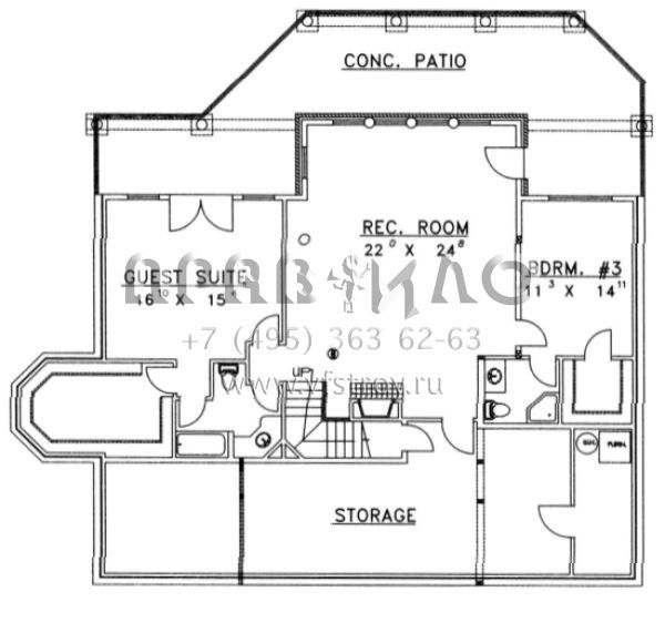 Проект одноэтажного дома без гаража в современном стиле S5-407 (039-00362)