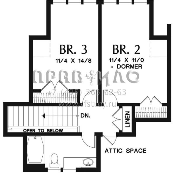 Проект двухэтажного дома с гаражом на две машины в американском стиле S5-235 (2559-00744)