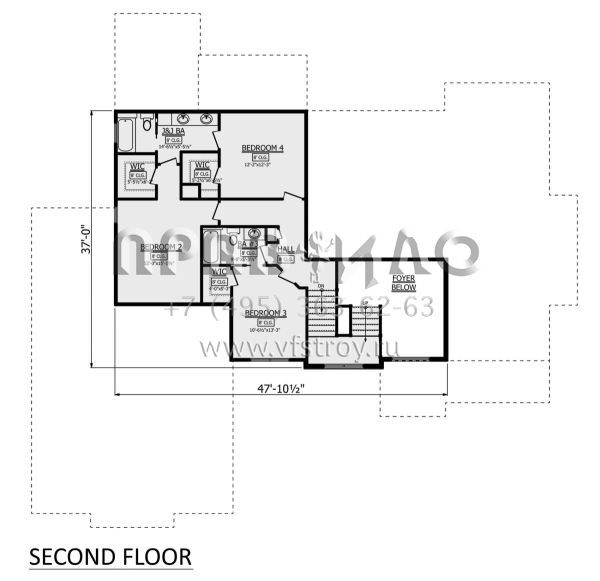 Проект двухэтажного дома с гаражом на три и более машин в английском стиле S5-305 (1958-00027)