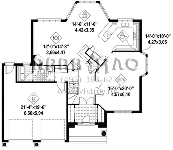 Проект двухэтажного дома с гаражом на две машины в английском стиле S5-236 (6146-00266)