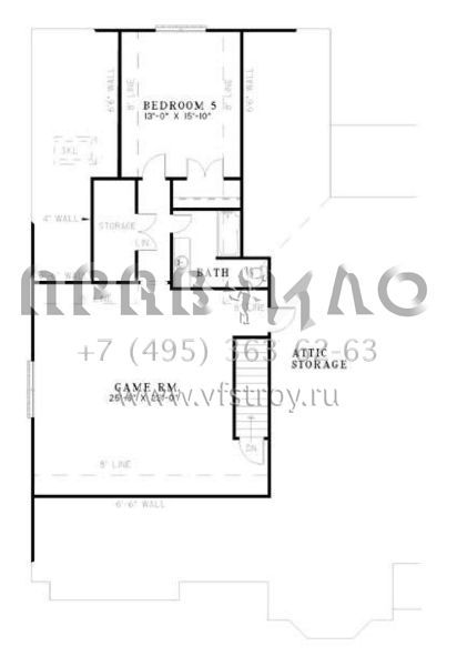 Проект двухэтажного дома с гаражом на три и более машин в стиле Ранчо S5-400 (110-00512)
