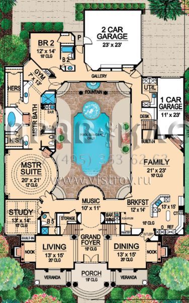 Проект двухэтажного дома с гаражом на три и более машин в прибрежном стиле S5-560 (5445-00169)