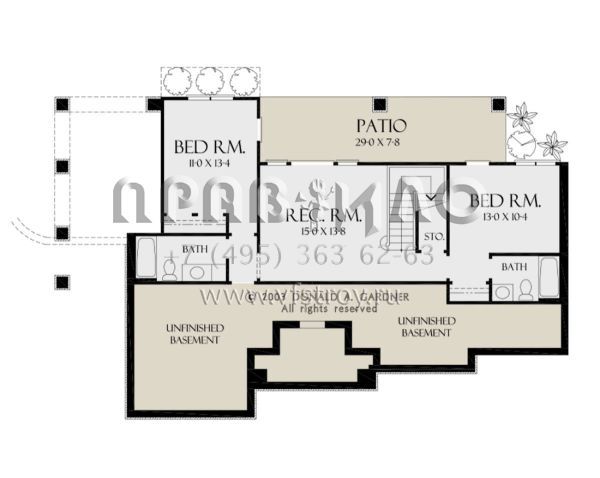 Проект двухэтажного дома с гаражом на две машины в американском стиле S5-210 (2865-00060)