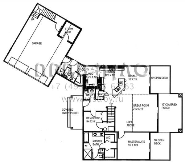 Проект двухэтажного дома с гаражом на две машины в скандинавском стиле S5-257 (039-00657)
