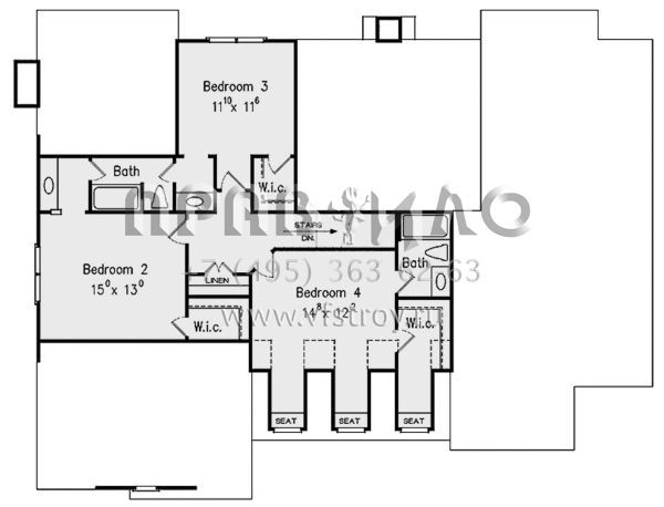 Проект двухэтажного дома с гаражом на две машины в стиле Ранчо S5-288 (8594-00320)