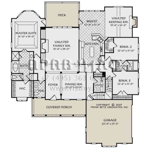 Проект одноэтажного дома с гаражом на две машины в стиле Ранчо S5-239 (8594-00055)