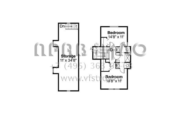 Проект двухэтажного дома с гаражом на три и более машин в стиле Ранчо S5-287 (035-00795)